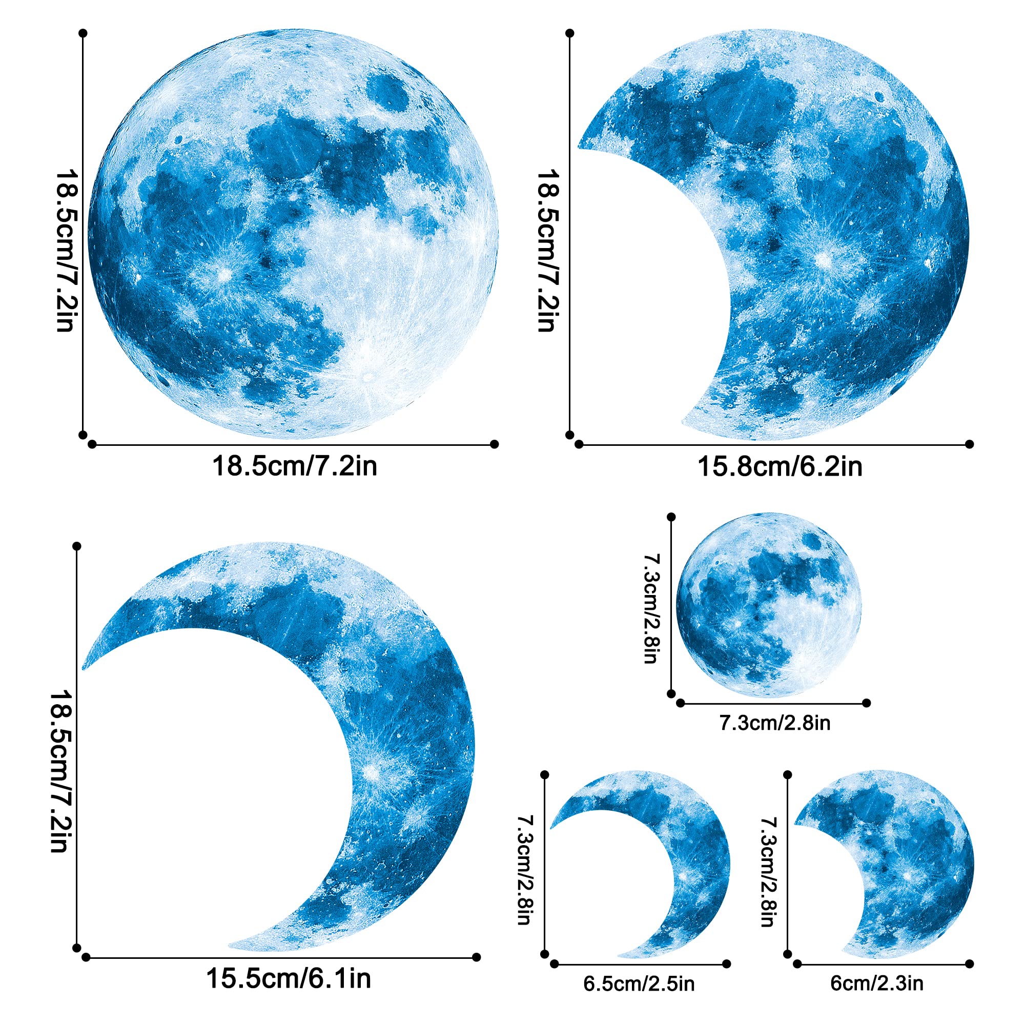 Sinekong removable vinyl moon wall decal easy repositioning without wall damage