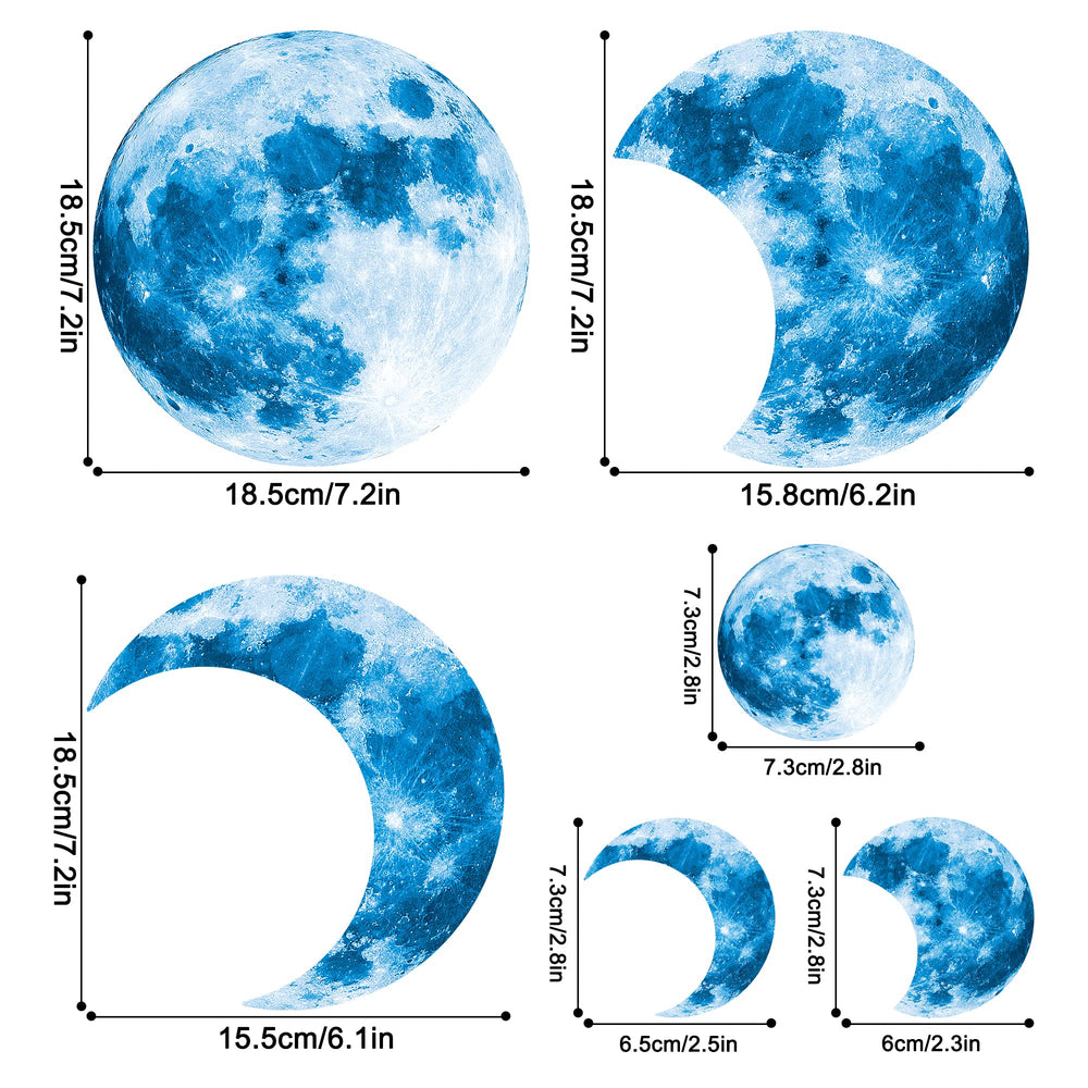 Sinekong removable vinyl moon wall decal easy repositioning without wall damage