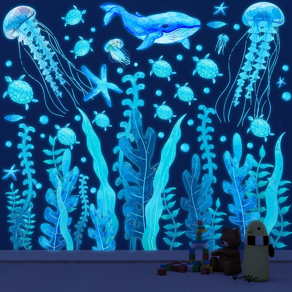 Sinekong Sea Wall Decals dolphin—dynamic marine life that brightens living spaces with glow.