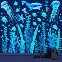 Sinekong Sea Wall Decals dolphin—dynamic marine life that brightens living spaces with glow.