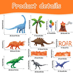 Sinekong watercolor dinosaur wall decals palm trees add tropical charm and a playful learning backdrop