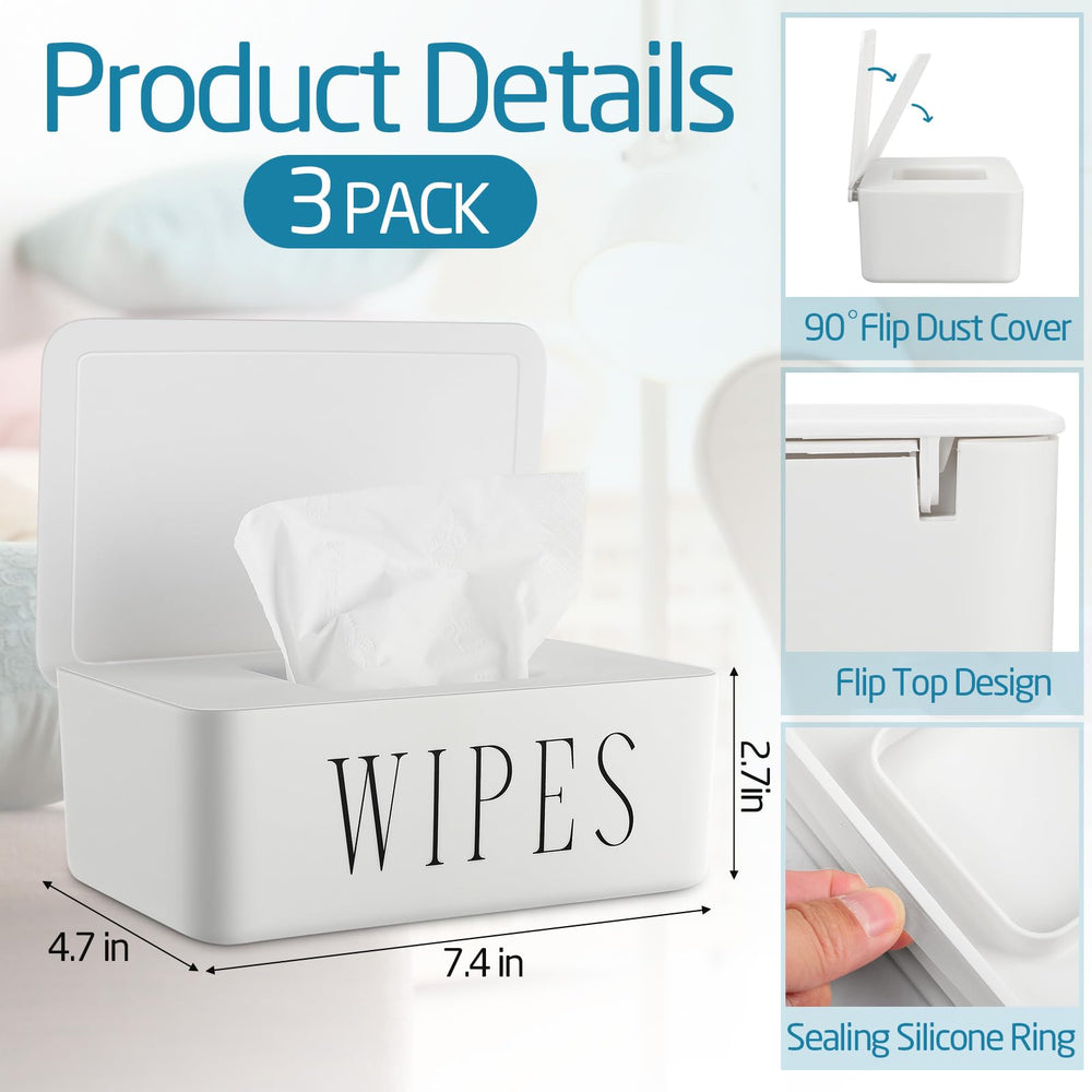 Singhoow white wipes dispenser front view demonstrates compact, space-saving design