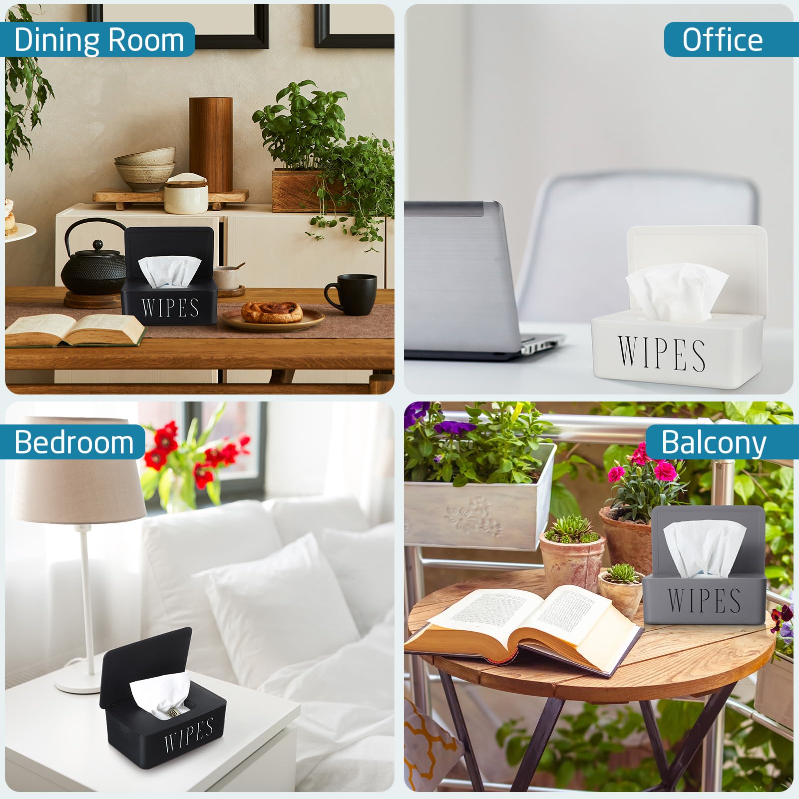 Singhoow dispenser supports wipes, towels, or napkins in any room.