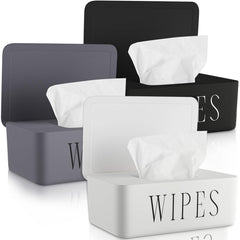 Singhoow wipes dispenser set in black, white, gray with moisture-sealing lid for easy access.