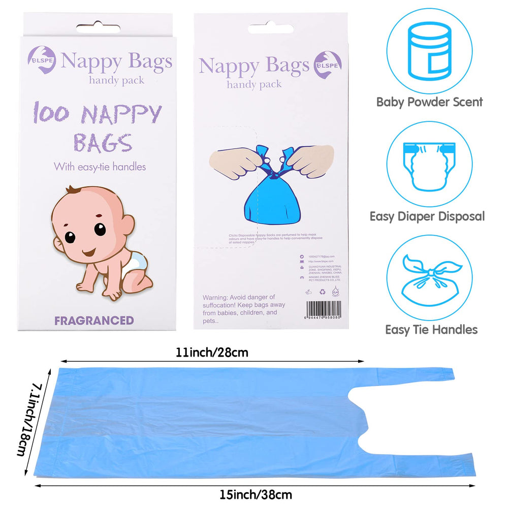 Sinmoe blue diaper bags handle design for easy carry and disposal.
