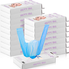 Sinmoe blue diaper bags packaging showing 1600-count supply for long-term use.