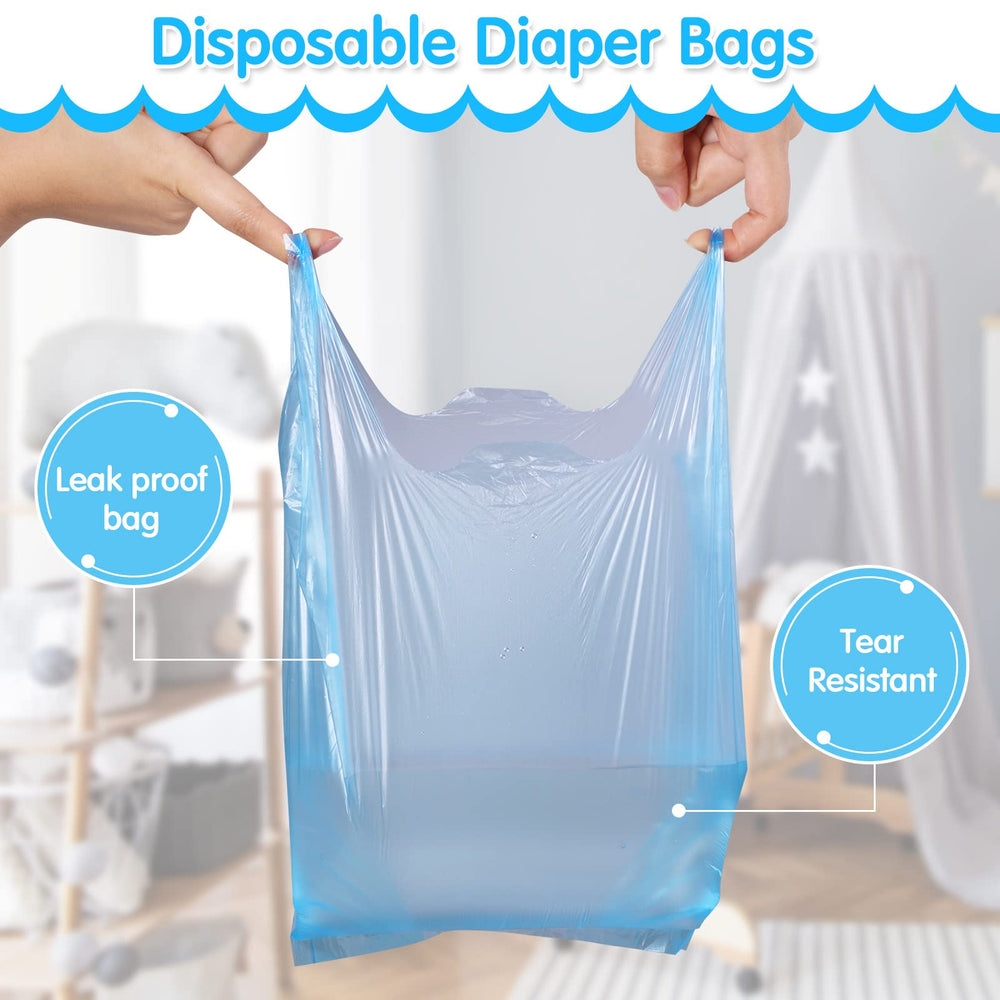 Sinmoe blue diaper bags thick, tear-resistant material for durability.