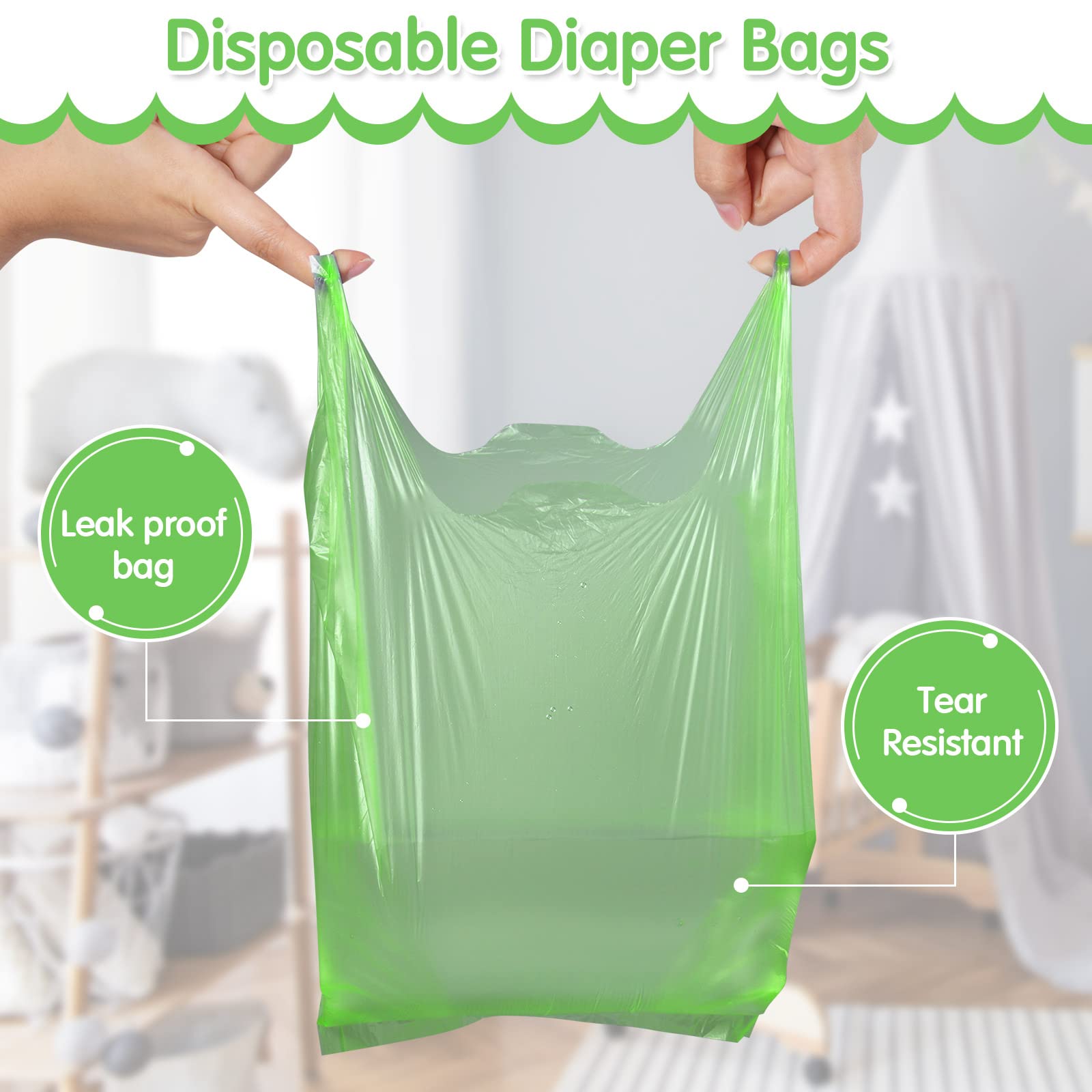 Sinmoe green diaper bags are durable and tear resistant for reliable use