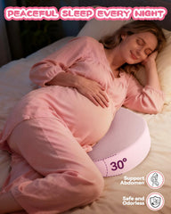 Sino Salected memory foam wedge pillow back-support for pregnancy eases nighttime discomfort.