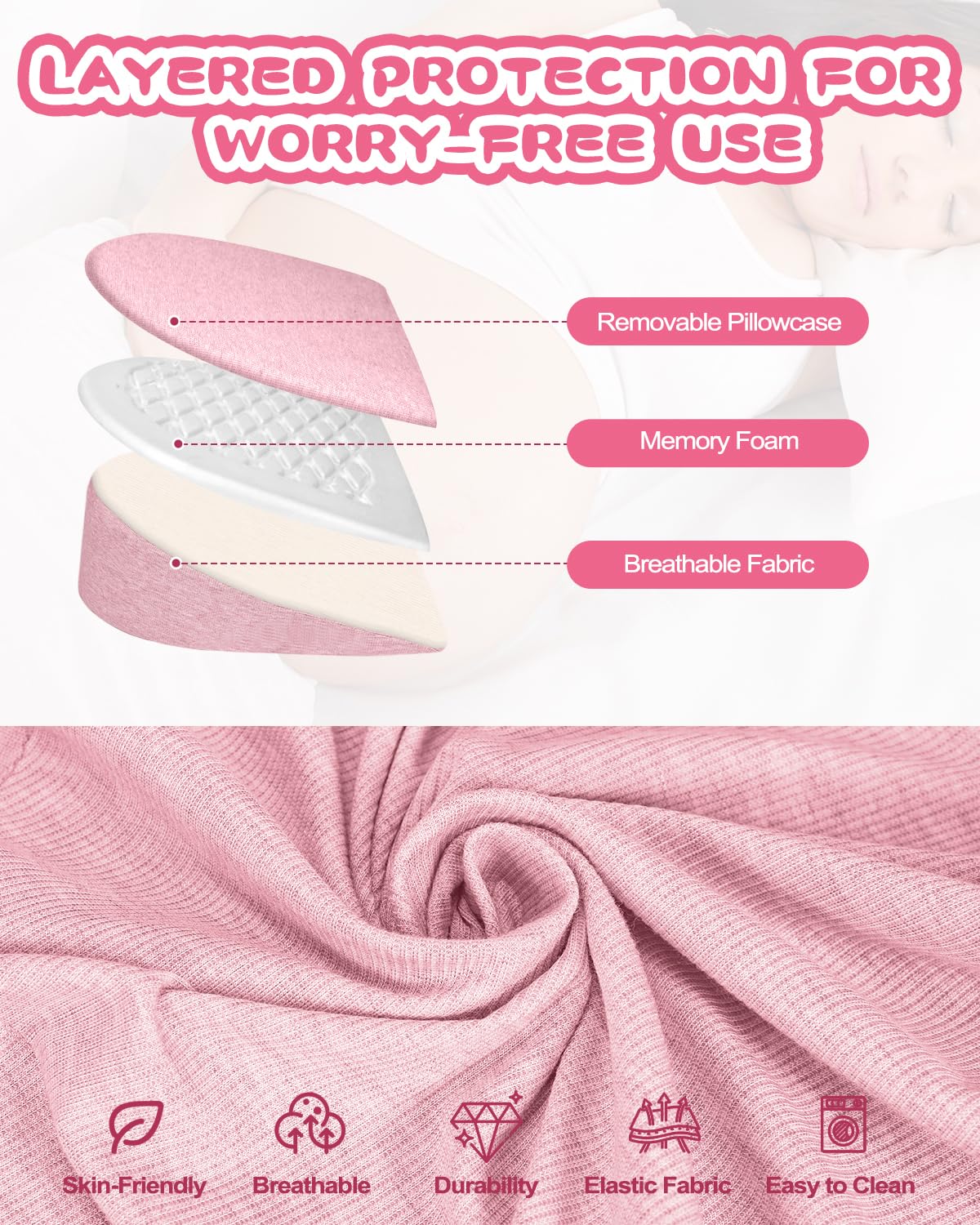 Sino Salected pregnancy pillow diamond-pattern distributes pressure for relief.