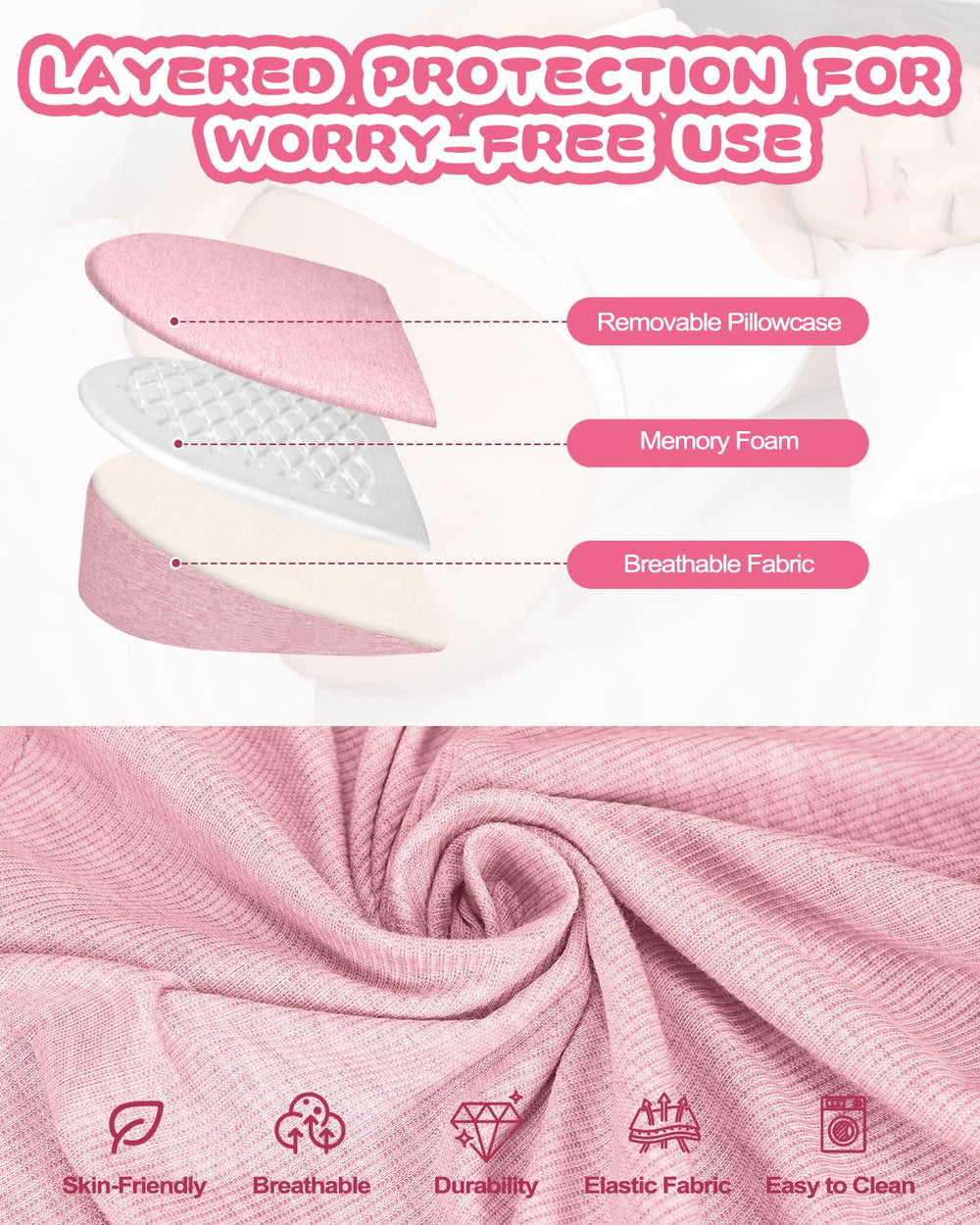 Sino Salected pregnancy pillow diamond-pattern distributes pressure for relief.