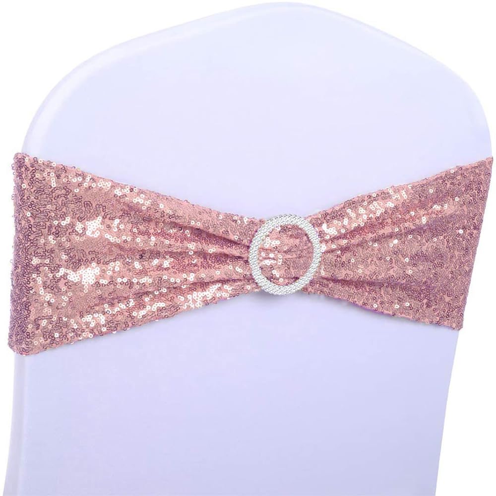 SINSSOWL party decor chair mood with rose gold sashes