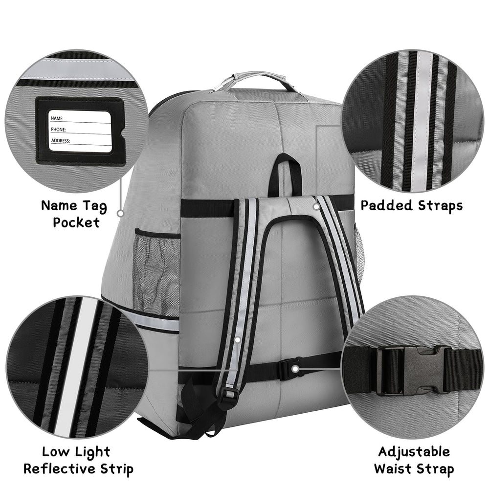 SINVICKO car seat travel bag padded interior protects seats from scratches.