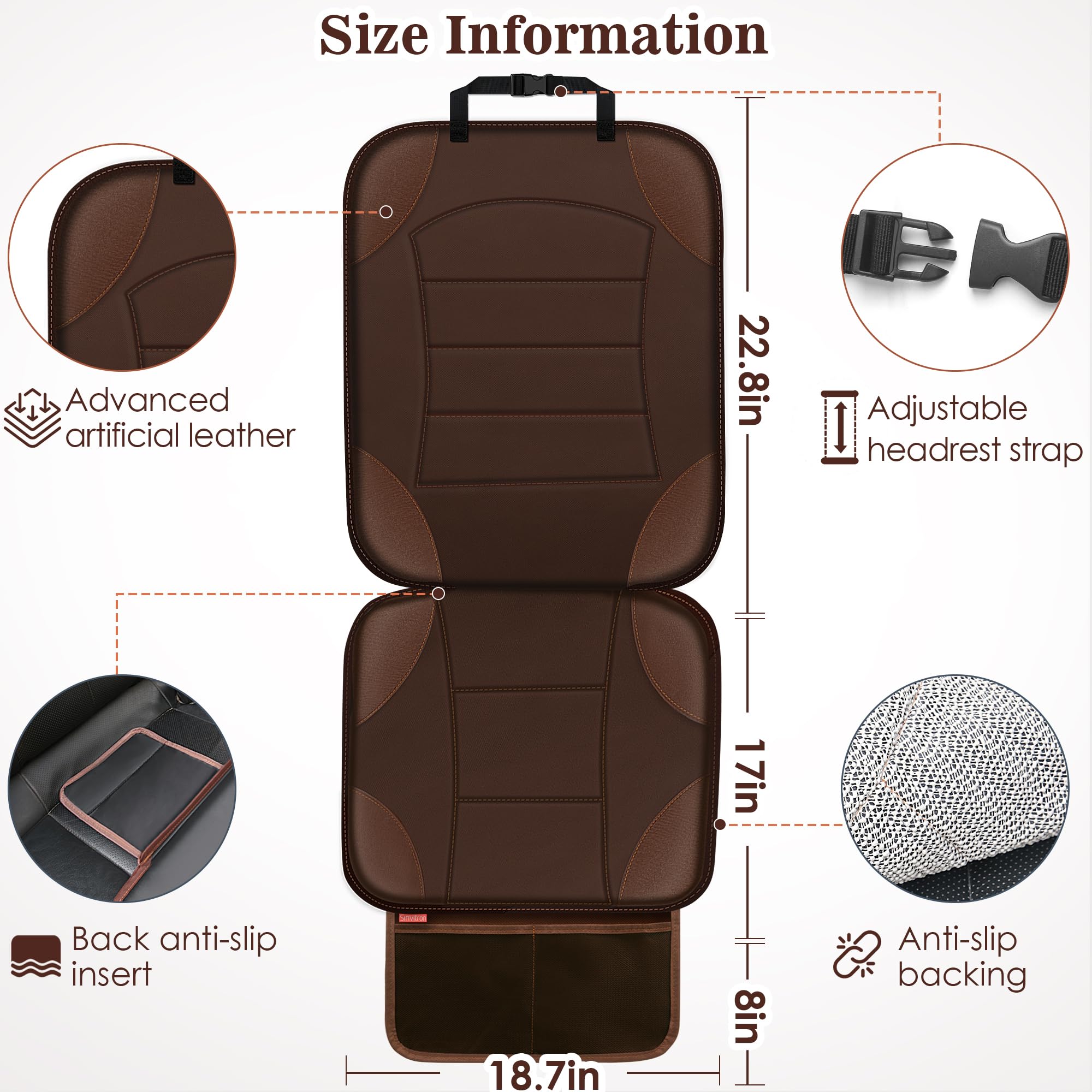 Sinvitron car seat protector adjustable straps ensure a secure fit