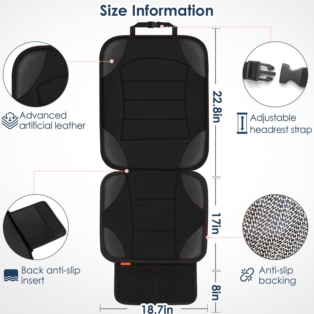 Sinvitron car seat protector with adjustable straps offers secure fit during trips