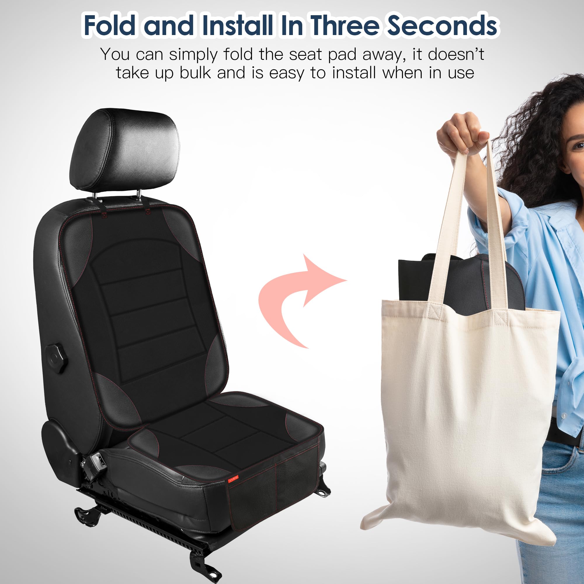 Sinvitron car seat protector adjustable straps secure a snug fit on most vehicles