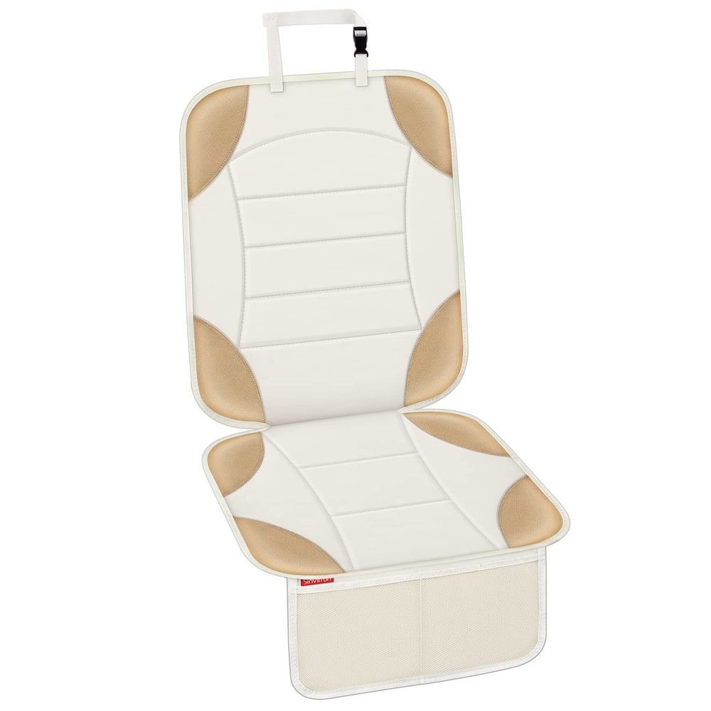 Sinvitron car seat protector back view with full coverage and spill protection.