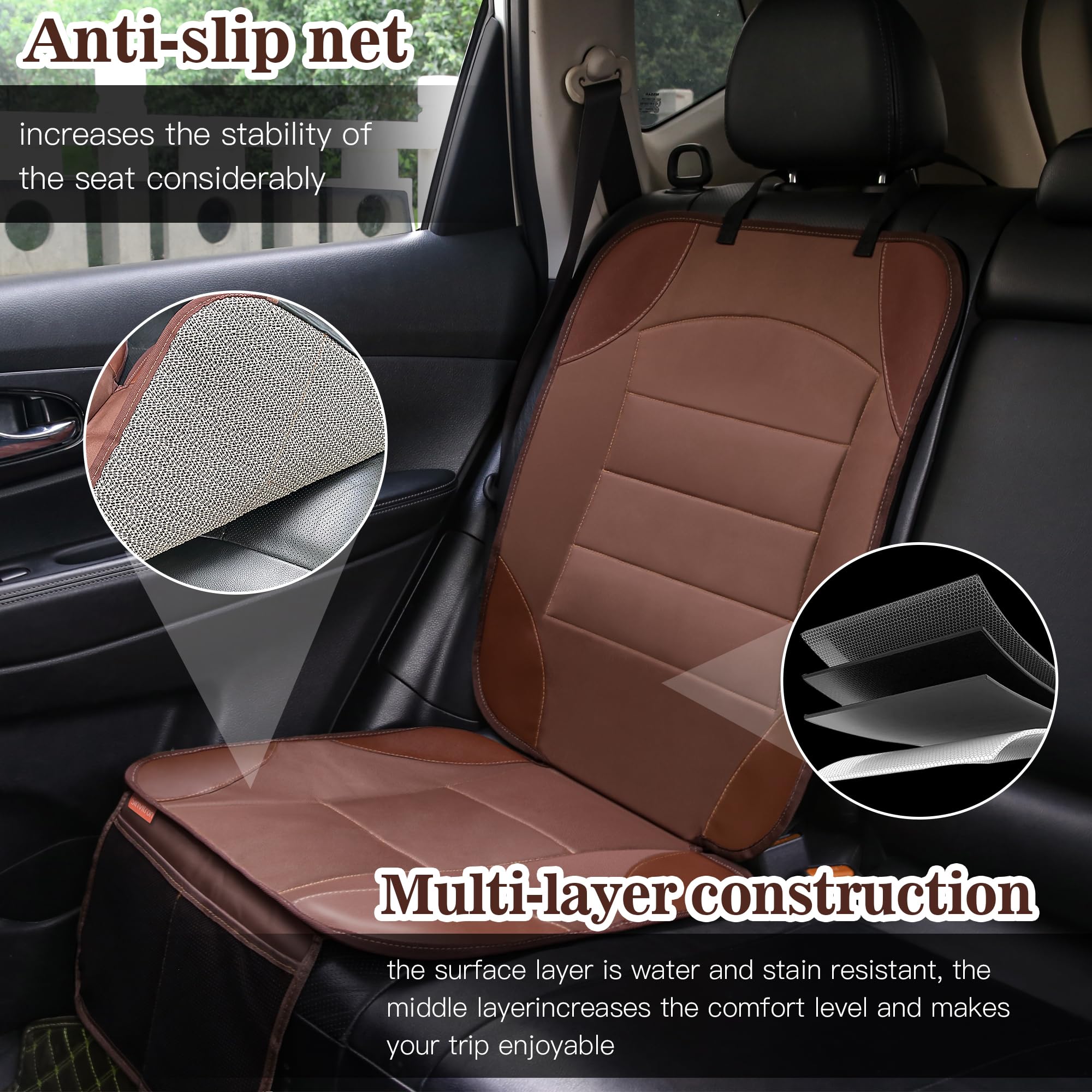 Sinvitron car seat protector mesh pockets for quick access essentials