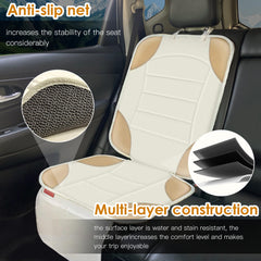 Sinvitron car seat protector seat close-up shows durable waterproof fabric.