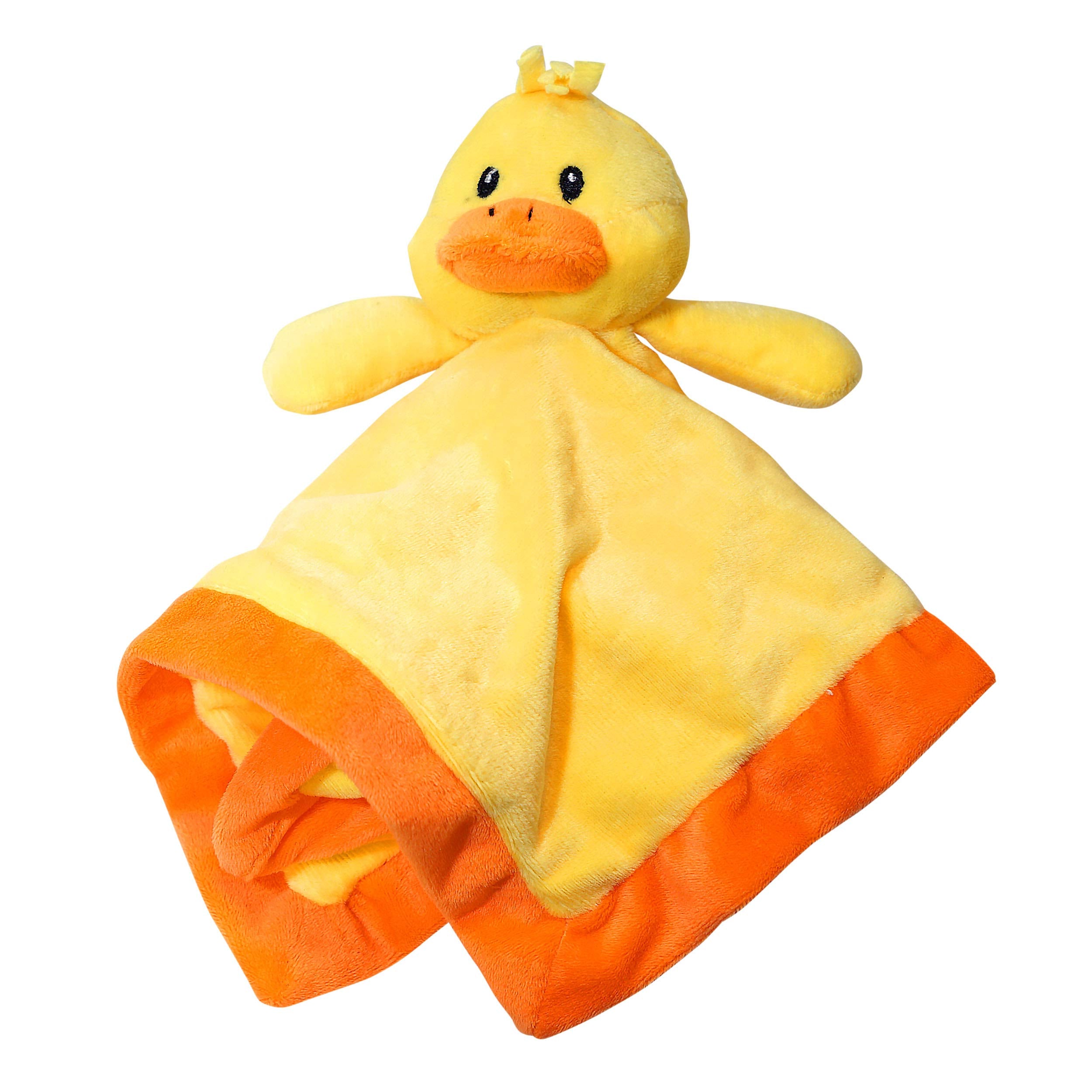Baberoo duck-security-blanket-12in close-up shows ultra-soft fabric for soothing newborn cuddles.