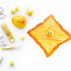 Baberoo-lovey-duck-plush-with-blanket highlights portable comfort for on-the-go snuggles.