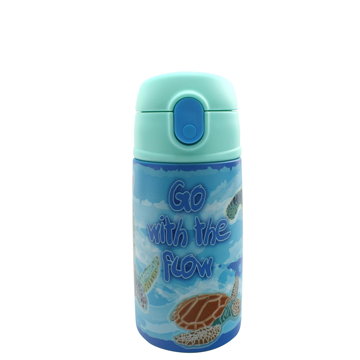 SIP WITH ME sealife sea turtle bottle front view for kid-friendly on-the-go hydration