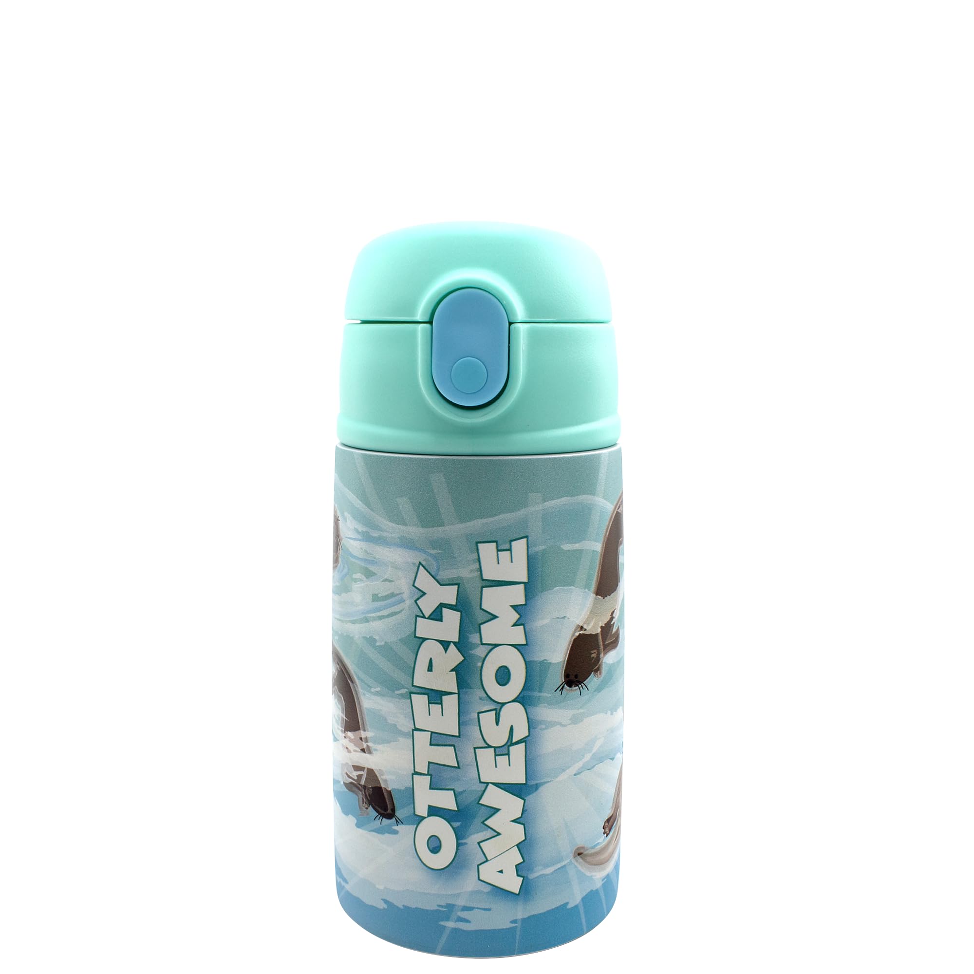 SIP WITH ME SRM Sealife Sea Otter flip-top cup, durable steel for active kids on the go.