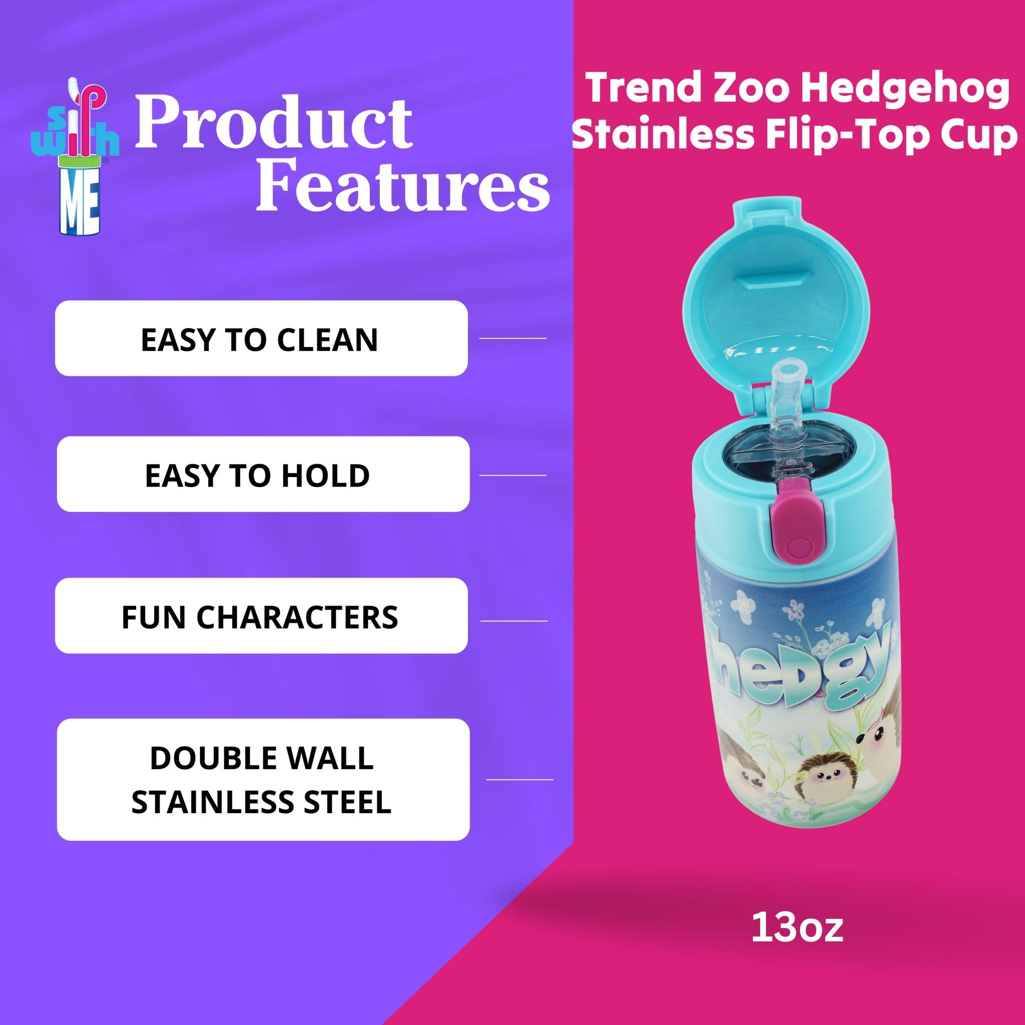 SIP WITH ME travel tumbler with flip-top lid minimizes spills on commutes.