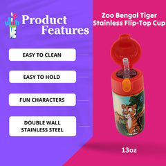 SIP WITH ME SRM Zoo Bengal Tiger bottle spill-safe lid for mess-free commuting