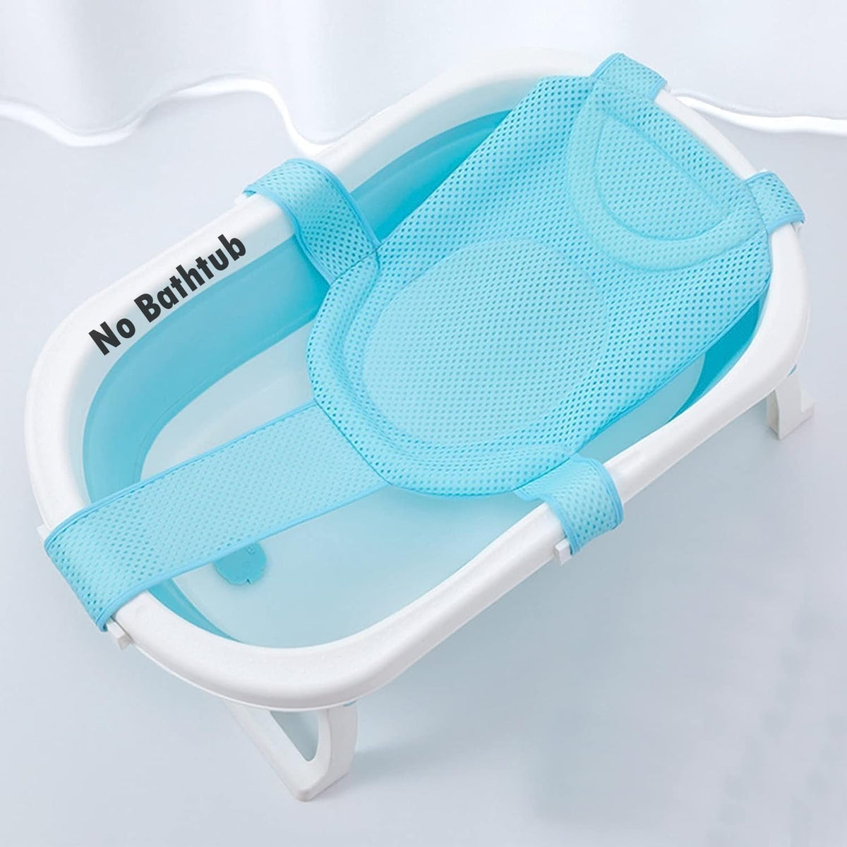 SIQITECHNO baby bath support mesh pad assembled for stable newborn bathing