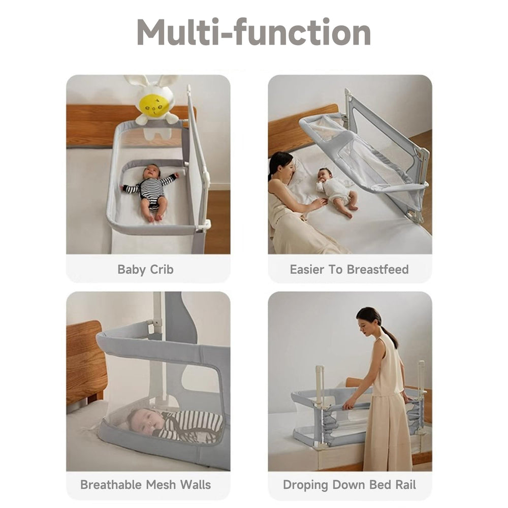 SISTINE Co Sleeper dimensions-instruction panel shows size and mattress guidance.