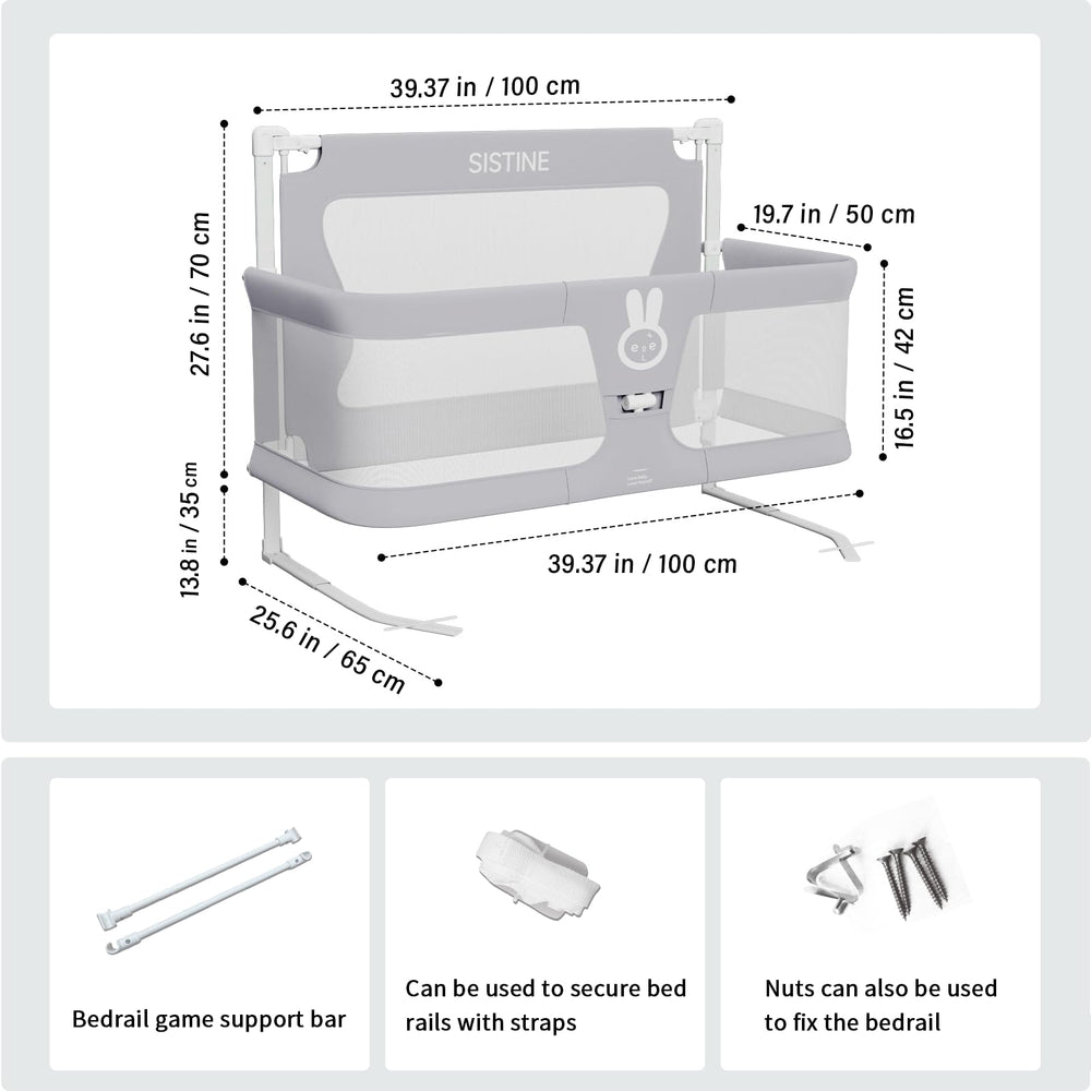 SISTINE Co Sleeper in-bed setup highlights space-saving design.