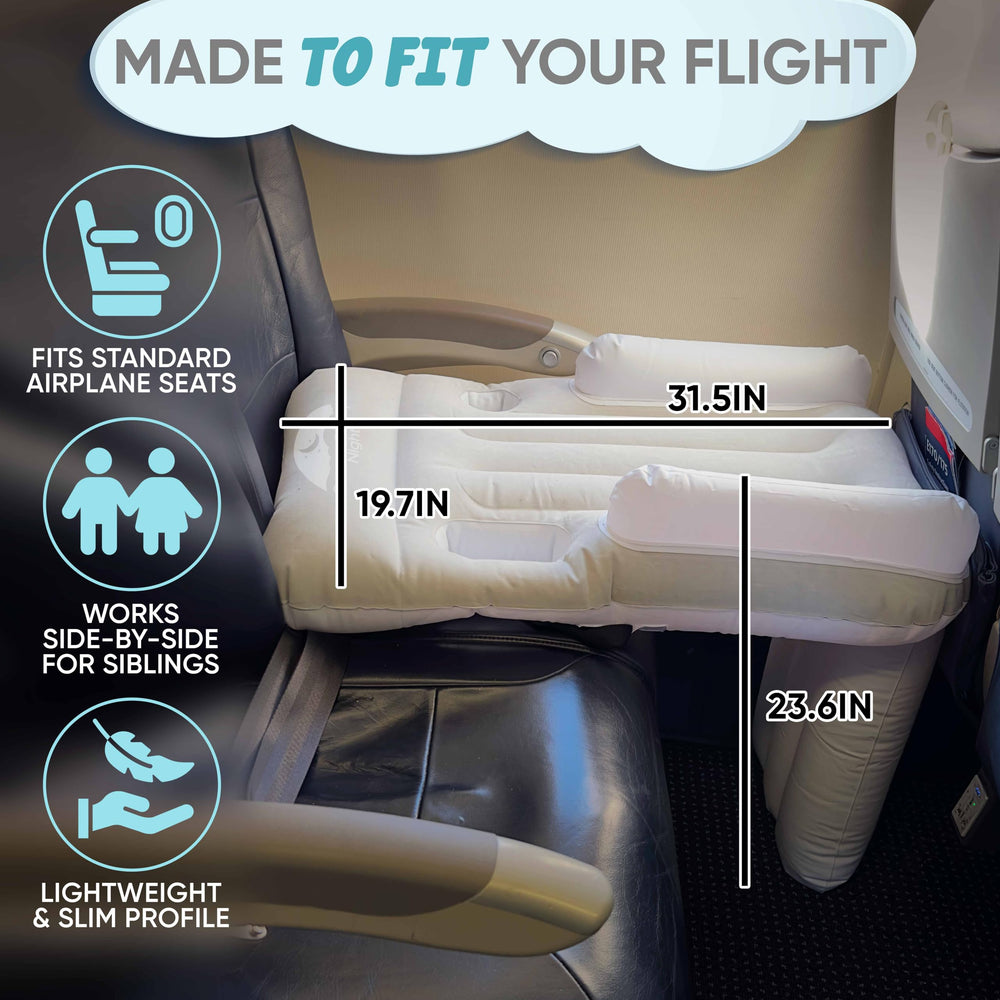 Sittina toddler-airplane-bed side bumpers offer extra security for restless travel.