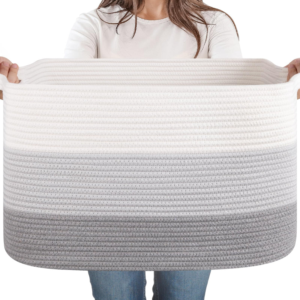 SIXDOVE 65L storage basket front view for blankets and toys organization.