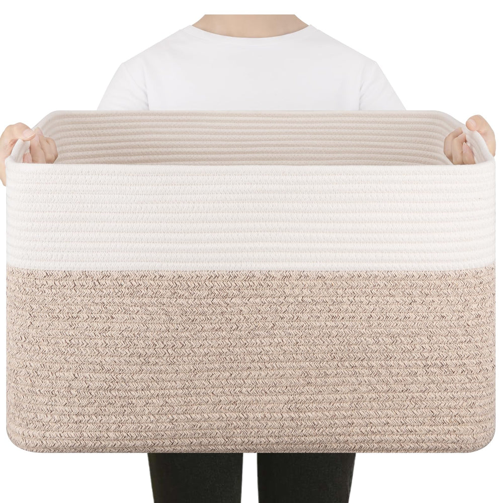 SIXDOVE 75L large blanket basket front view showing ample storage for blankets and toys