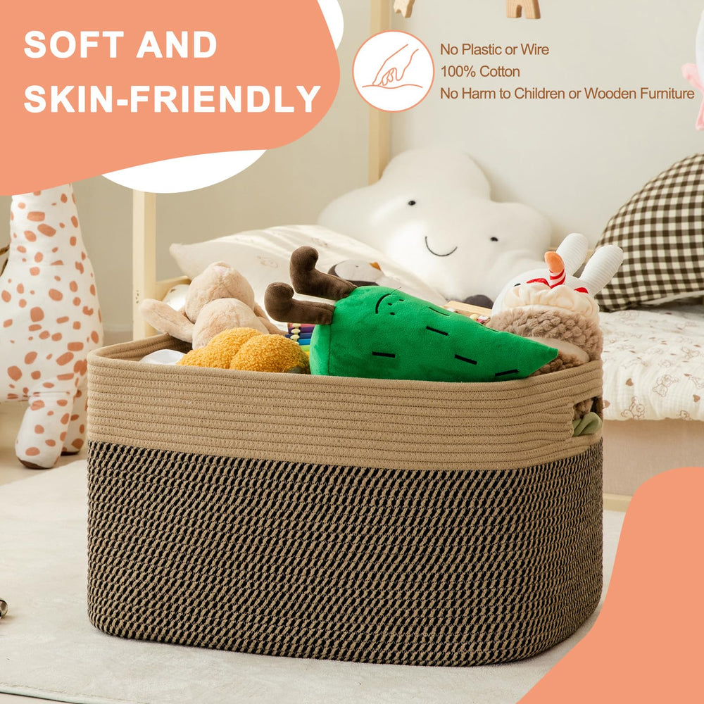 SIXDOVE 75L blanket basket in living room decor setting