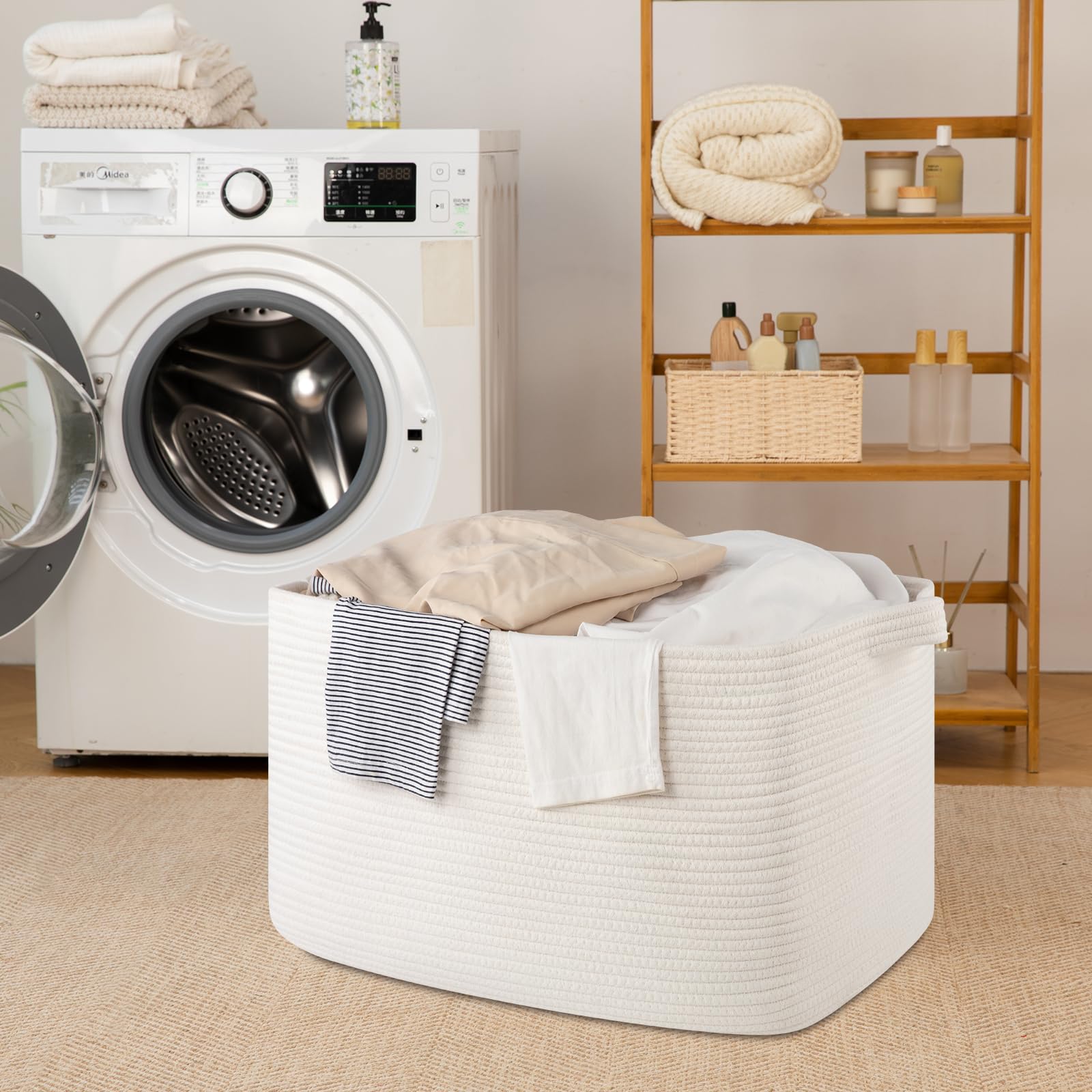 SIXDOVE basket on shelf demonstrates tidy organization in closets or living spaces.