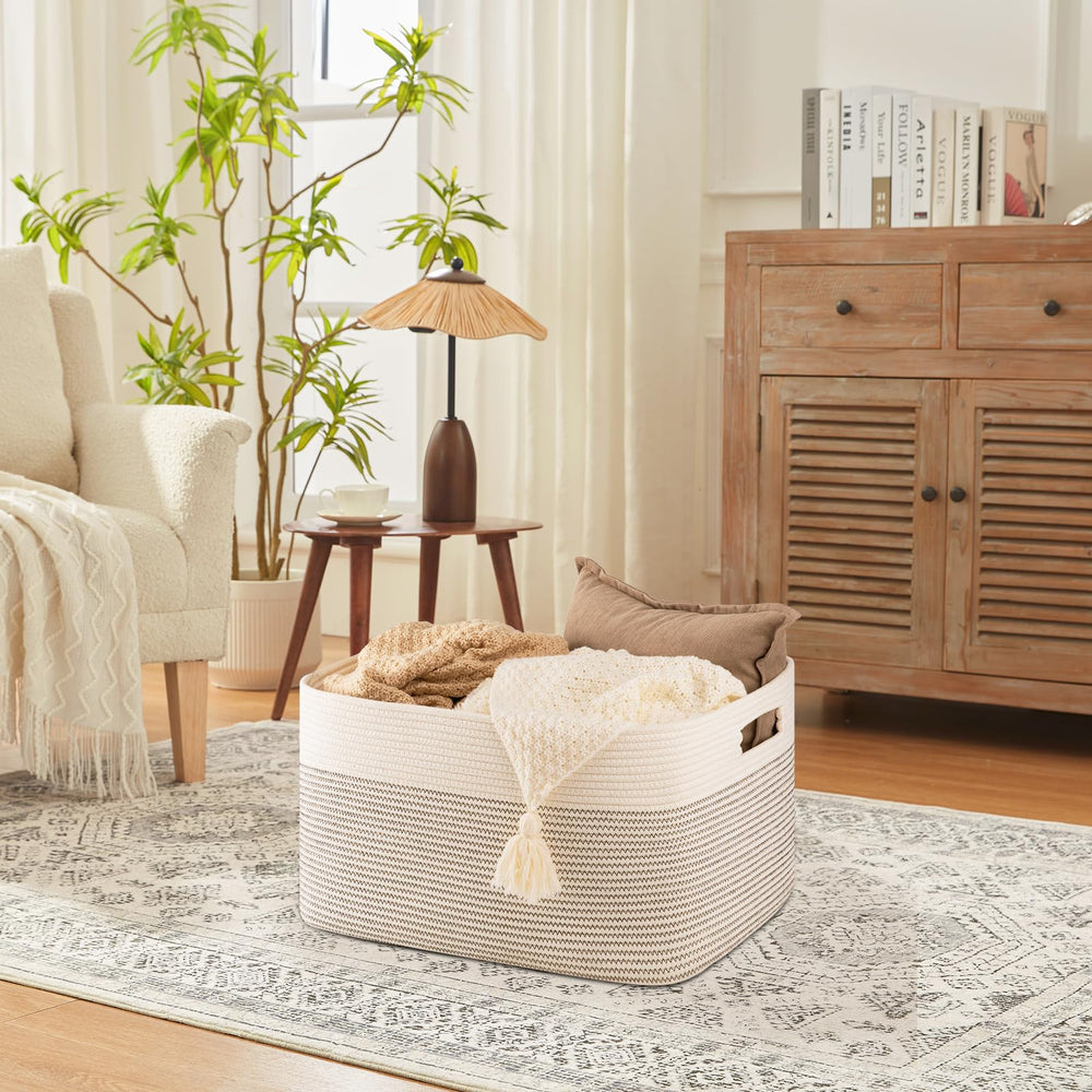 SixDOVE blanket basket hidden-handles supports easy transport for toys and supplies