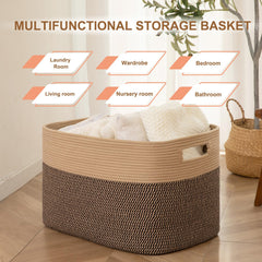 SIXDOVE blanket basket showing hidden handles for easy transport.
