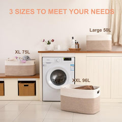 SIXDOVE blanket basket hidden handles enable easy carrying and organizing.