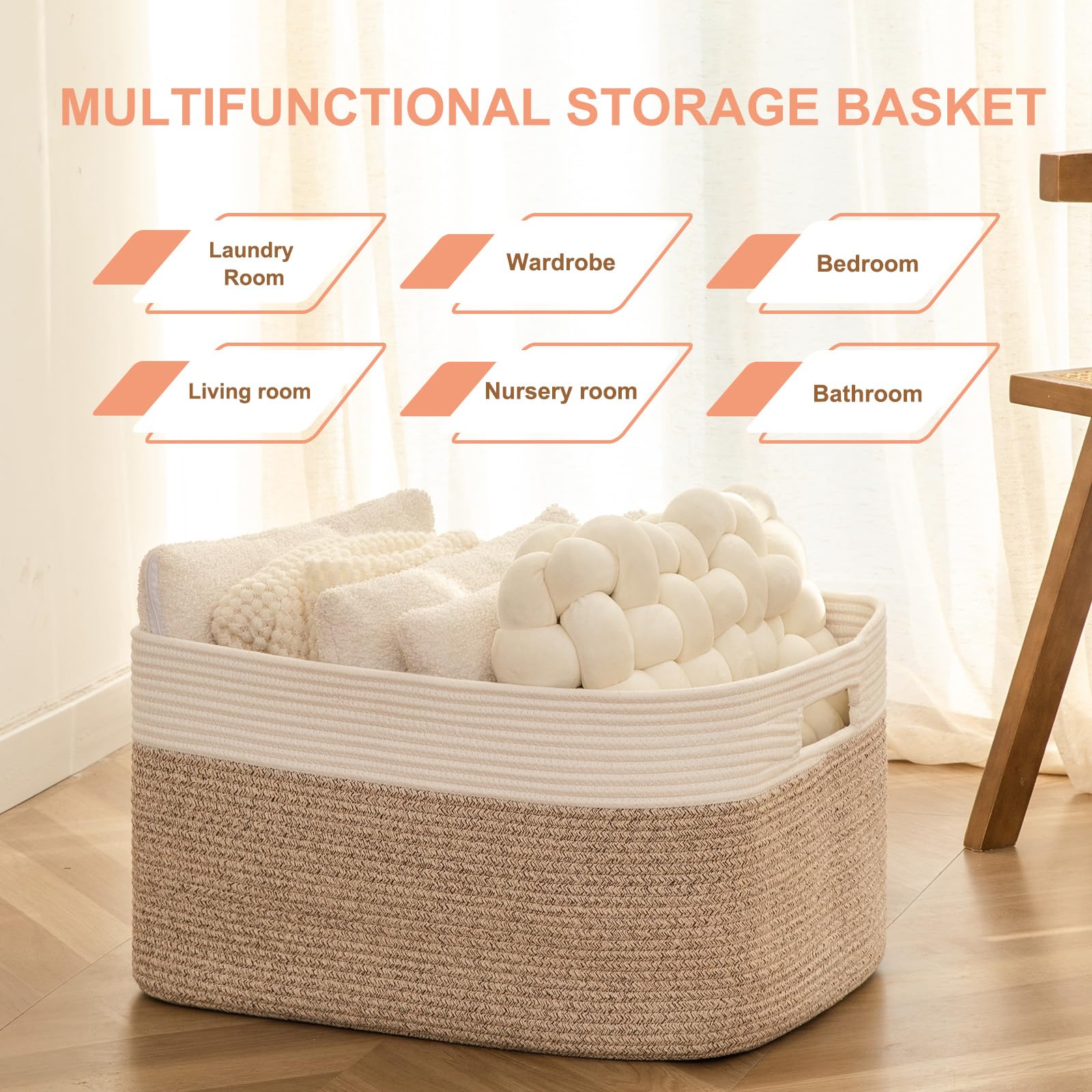 SIXDOVE blanket basket nursery with toys demonstrates organized playtime storage