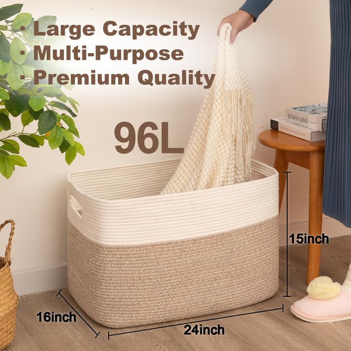SIXDOVE blanket storage basket rolled-inside shows easy shape recovery
