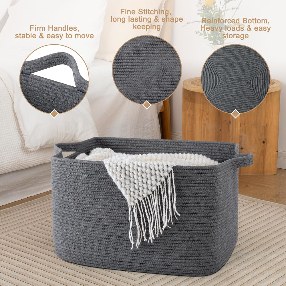 SIXDOVE collapsible storage basket flat-folding for space-saving storage