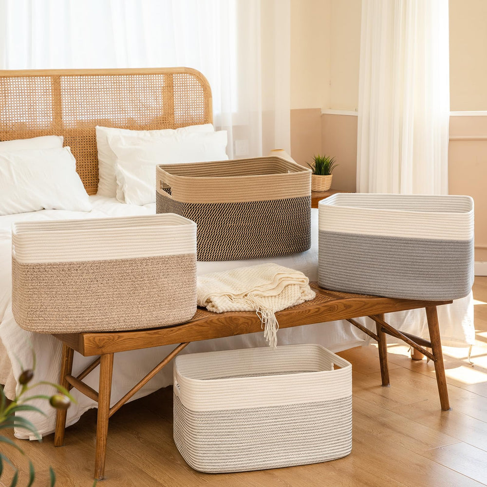 SIXDOVE collapsible storage basket flattens when not used for space savings