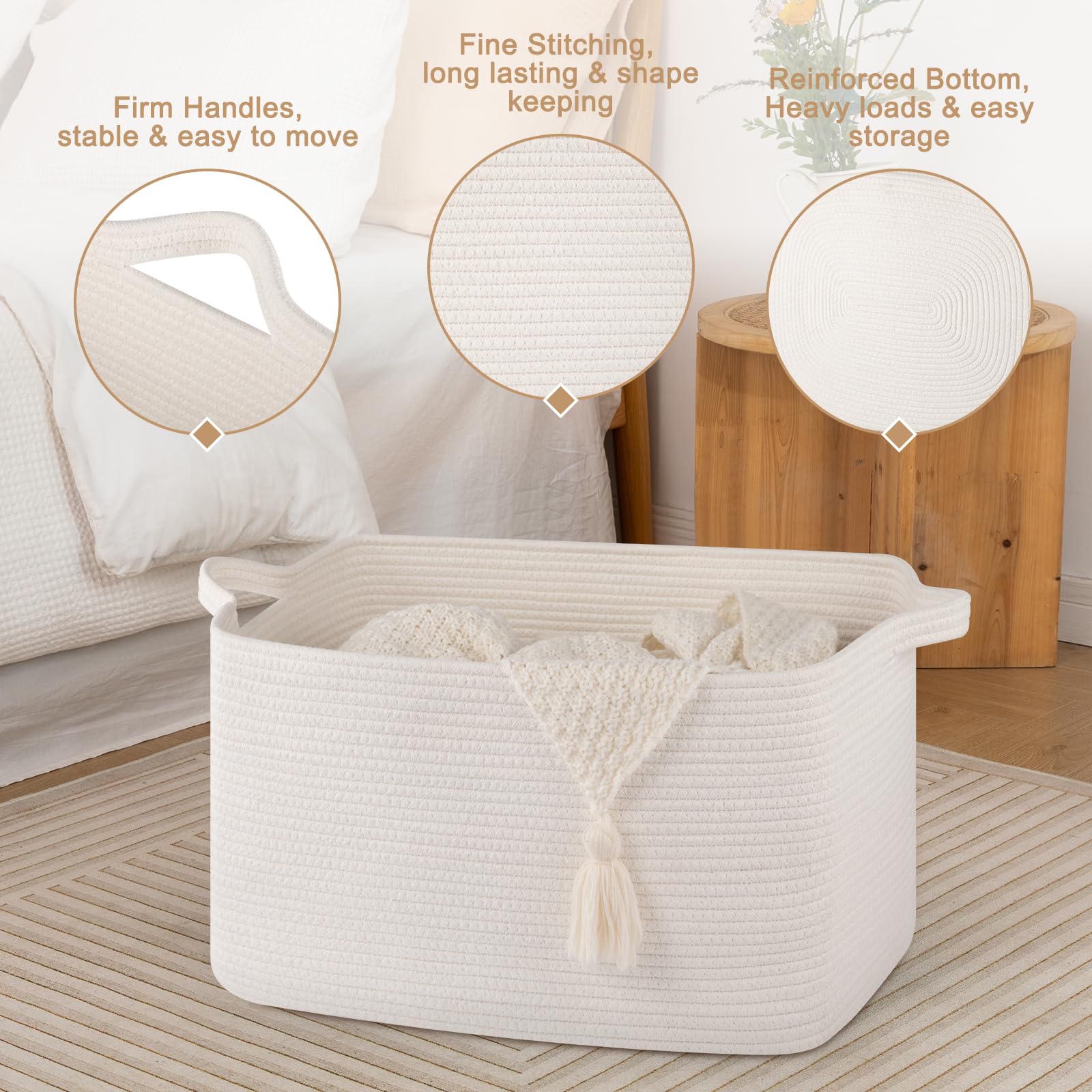 SIXDOVE collapsible storage basket folded – easy to move and store when not in use.
