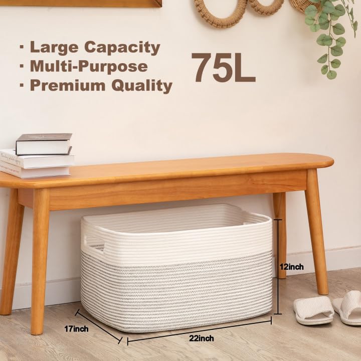 SixDOVE cotton-rope basket bedroom decor combines style with practical storage