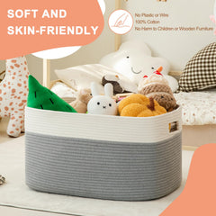 SIXDOVE cotton rope basket with hidden handles enables easy transport