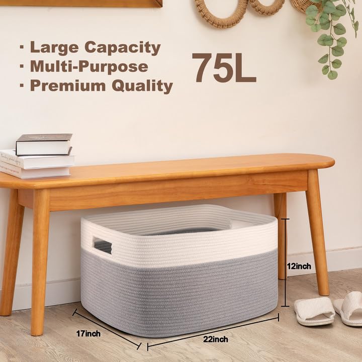 SIXDOVE durable rope basket is hand and machine washable for long-term care