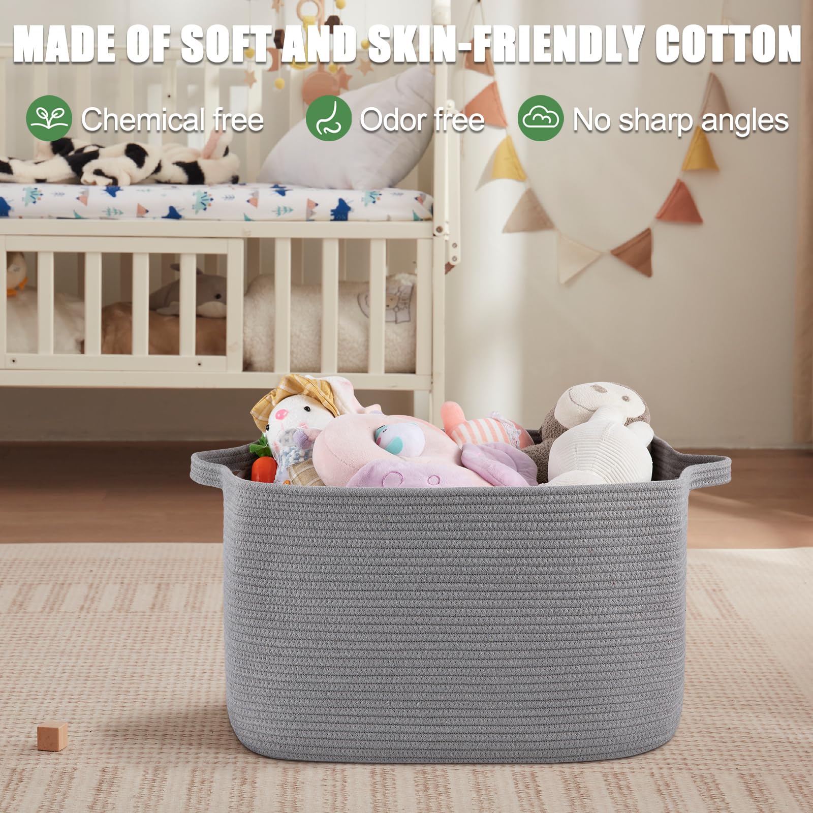 SixDove light grey basket close-up, odor-conscious storage ideal for textiles and clothing.