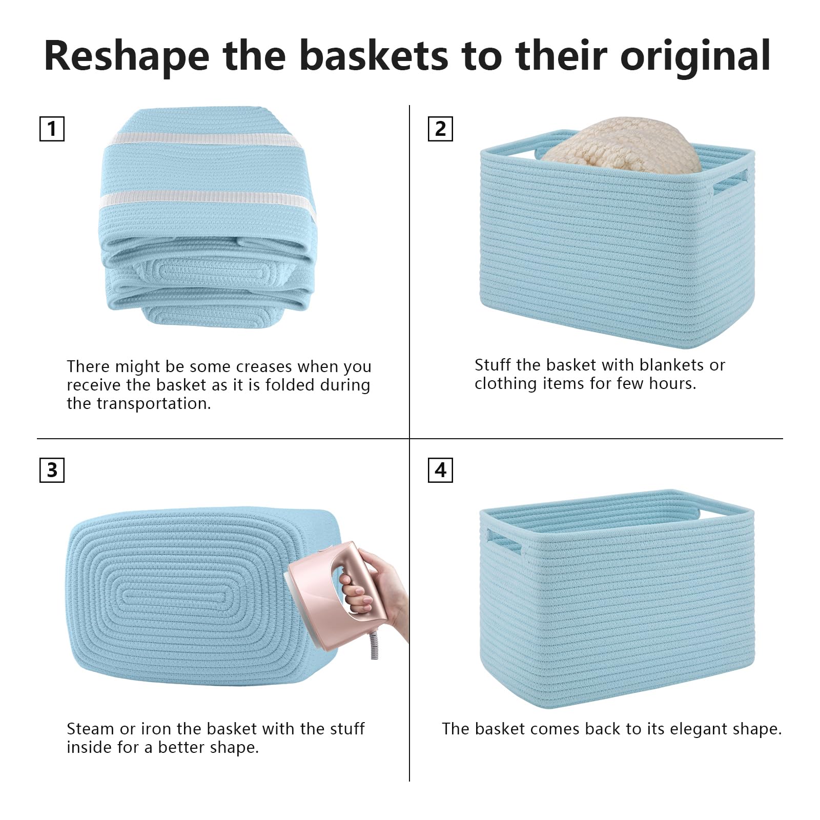 SIXDOVE organization basket nursery blue conveys rustic charm plus practical toy storage